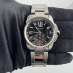 Cartier Calibre With  Black Dial Ref 3389 with Papers  2013
