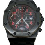 Audemars Piguet Royal Oak Offshore  Black Dial on Leather Ref 26186SN with Papers