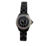 Chanel J12 Black Ceramic Black Dial Ref H0949 with Card  2005