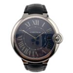 Cartier Ballon Bleu Blue Dial on Leather Ref 3377 with Papers
