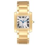 Cartier Tank Francaise B&P Silver Roman Dial Ref 1840 with Papers
