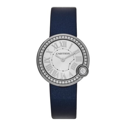 Cartier Ballon Blanc B/P Silver Roman Dial on Leather Ref 4351 with Card  2023