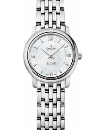 Omega De Ville Prestige B/P White Mop Dial on Bracelet Ref 424.10.24.60.05.001 with Card  2014