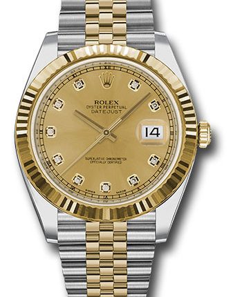 Rolex Datejust Champagne Diamond Dial on Jubilee Ref 126333 with New Style Card Green