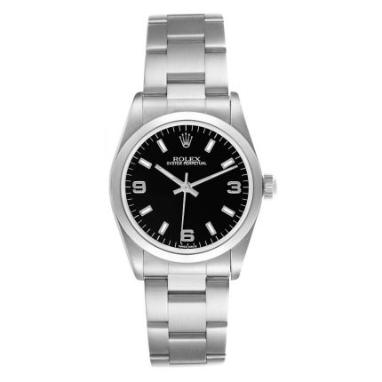 Rolex Oyster Perpetual  Black Dial on Oyster Ref 77080 with Papers