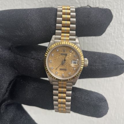 Rolex Datejust Gold Diamond Dial on President Ref 69179 with Papers