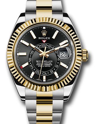 Rolex SkyDweller Black Dial on Oyster Ref 326933 with New Style Card White