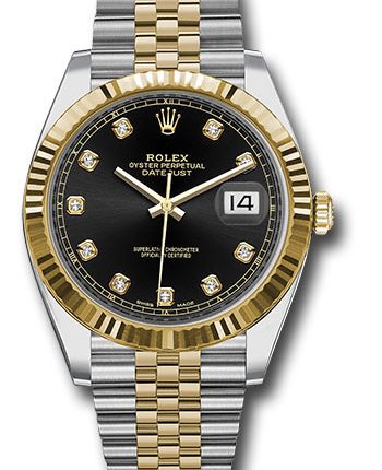 Rolex Datejust 41 Black Diamond Dial on Jubilee Ref 126333 with New Style Card White
