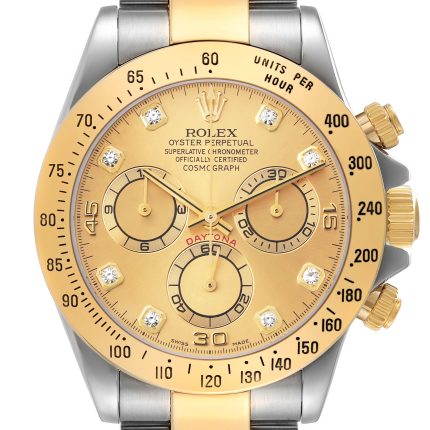 Rolex Daytona Gold Diamond Dial on Oyster Ref 116523 with New Style Card White  2015