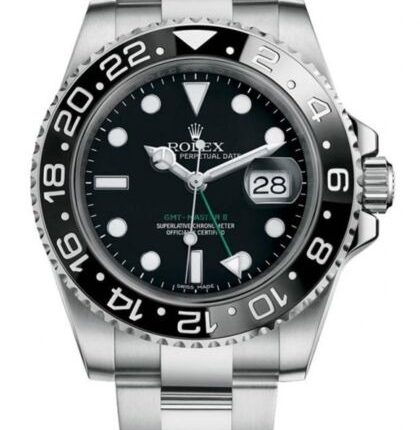 Rolex GMT-Master II Black Dial on Oyster Ref 116710LN with Card Old Green