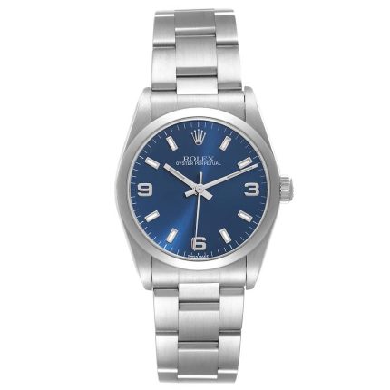 Rolex Oyster Perpetual  Blue Dial on Oyster Ref 77080 with Papers
