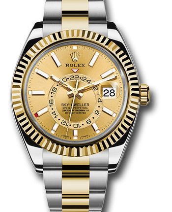 Rolex SkyDweller Champagne Dial on Oyster Ref 326933 with New Style Card White  2020