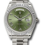 Rolex Day-Date Olive Green Dial on President Ref 228239 with New Style Card Green  2021