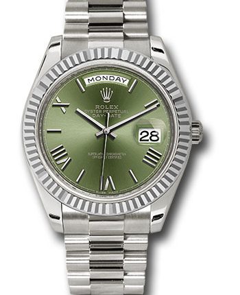 Rolex Day-Date Olive Green Dial on President Ref 228239 with New Style Card Green  2021
