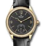 Rolex 1908 Black Dial on Leather Strap Ref 52508 with New Style Card (green) 2024