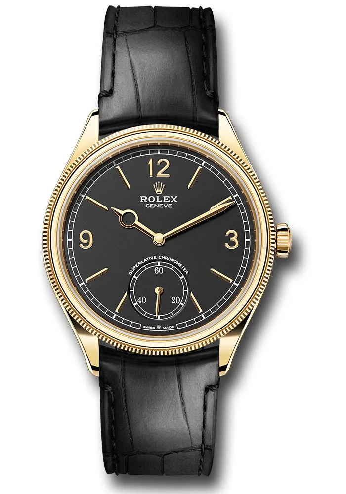 18575741_eva3mc3n2x4l2bop233vplot2ykt.webp Rolex 1908 Black Dial on Leather Strap Ref 52508 with New Style Card (green) 2024 - Image 1