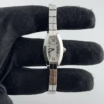 Cartier Tonneau Lanieres Silver Roman Dial on WG 2 Row Ref 2545