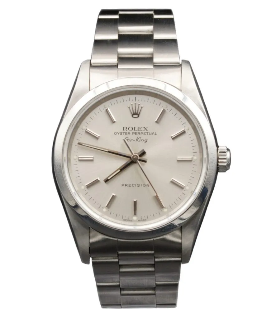 18575856_9ig00s3x8k7gif1m8cl1d71njuzu.webp Rolex Air-King Silver Dial on Oyster Ref 14000 - Image 1