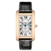 Cartier Tank Americaine XL Silver Roman Dial on Leather Ref 2927/W2609856