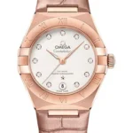 Omega Constellation Co-Axial White Diamond Dial on Leather Strap Ref 131.53.29.20.52.002 with Card