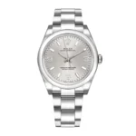 Rolex Oyster Perpetual Silver Stick 369 Dial on Oyster Ref 114200 with Card (Old Green) 2010