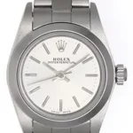 Rolex Oyster Perpetual Silver Dial on Oyster Ref 67180 with Papers 1996