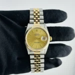 Rolex Datejust Champagne Stick Dial on D-Link Jubilee Ref 16233 with Papers 1991