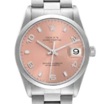 Rolex Oyster Perpetual Date Pink Dial on Oyster Ref 15200 with Papers 2003