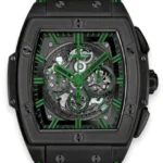 Hublot Spirit of Big Bang B/P Black with Green Markers Dial on Leather/Rubber Ref 601.CG.0190.LR with Card 2020