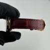 Cartier Cle Silver Roman Dial on Maroon Leather Ref 3947/WGCL0010 with Papers 2016 - Image 4
