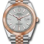 Rolex Datejust 41 Silver Fluted Motif Dial on Jubilee Ref 126301 with New Style Card (green) 2023
