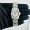 Rolex Oyster Perpetual White Roman Dial on Oyster Bracelet Ref 67480 with Papers 1997 - Image 2