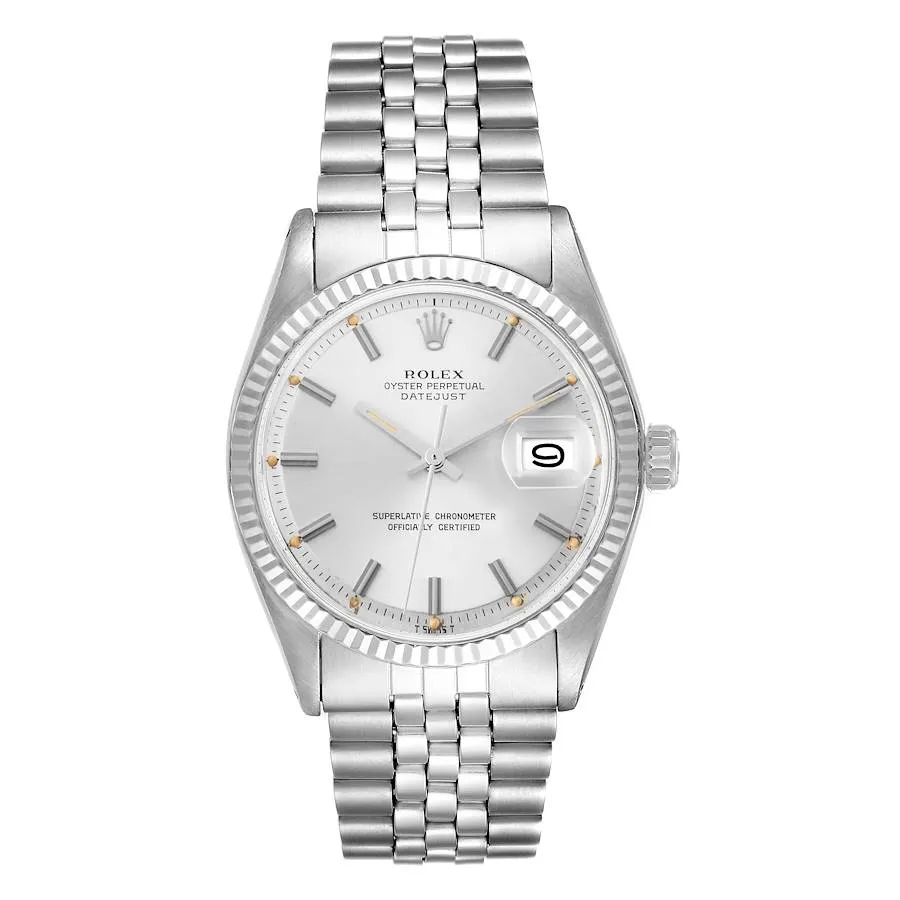 18576374_qs3pxkqo9qeuom4ejvwo00jdsfrz.webp Rolex Datejust Silver Stick Dial on D-Link Jubilee Bracelet Ref 1601/4 - Image 1