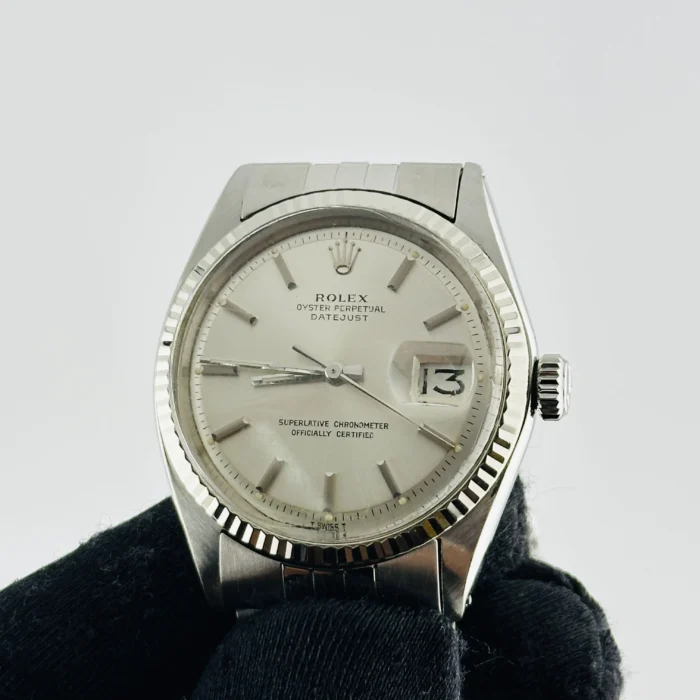 Rolex Datejust Silver Stick Dial on D-Link Jubilee Bracelet Ref. 1601/4 - Image 3