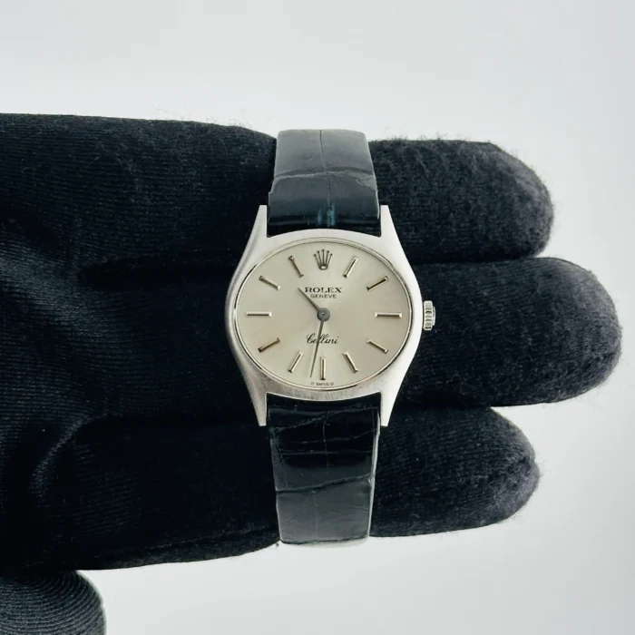Rolex Cellini Silver Stick Dial on Leather Ref. 3802/9 - Image 1