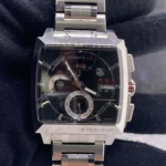 Tag Heuer Monaco LS Black Dial on Stainless Steel Bracelet Ref CAL2110.BA0781