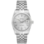 Rolex Datejust Silver Stick Dial on D-Link Jubilee Bracelet Ref 16030