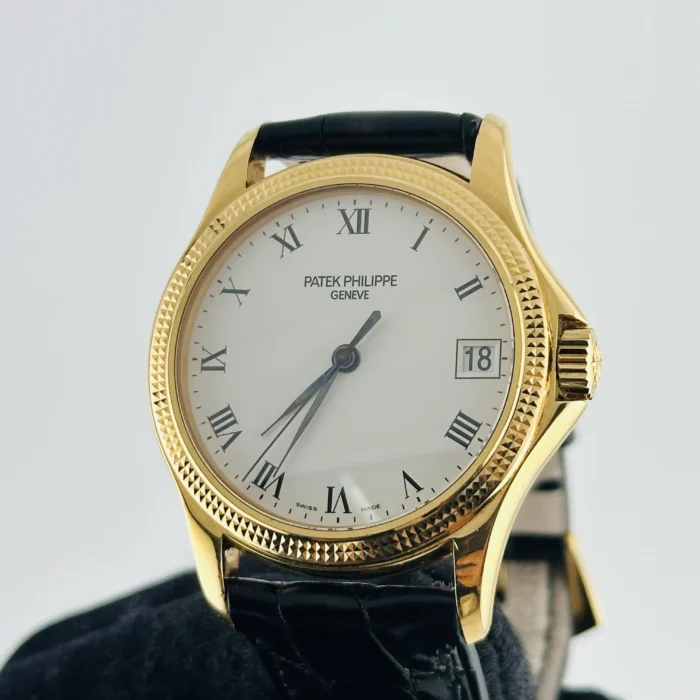 Patek Philippe Calatrava White / Roman Numerals Dial on Leather Band Ref. 5117R - Image 3