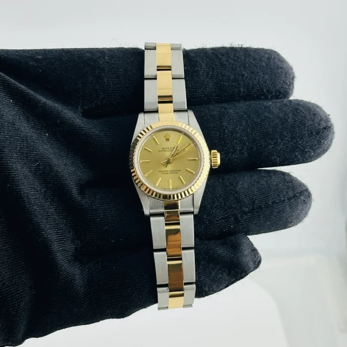 Rolex Oyster Perpetual Champagne Stick Dial on Oyster Bracelet Ref. 67193 - Image 2