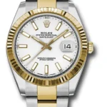 Rolex Datejust 41 White Index Dial on Oyster Ref 126333 with New Style Card (green) 2024