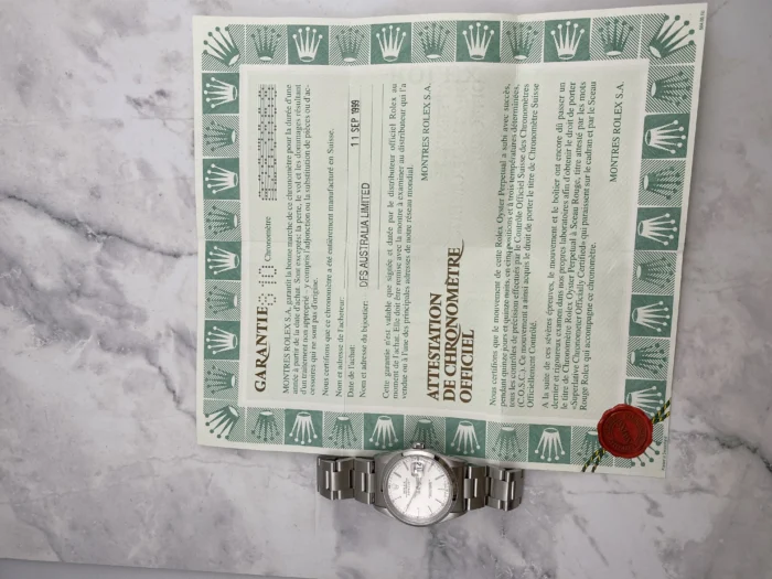 Rolex Datejust 36 Silver Stick Dial on Jubilee Ref. 16200 with Papers 1999 - Image 7