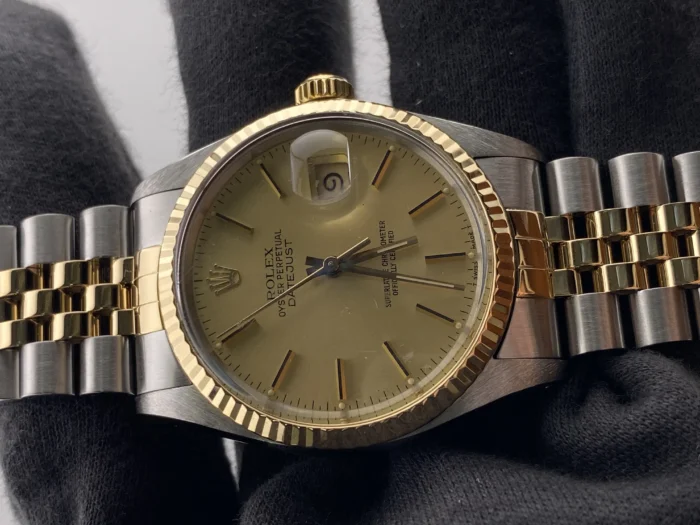 Rolex Datejust Champagne Stick Dial on D-Link Jubilee Bracelet Ref. 16013 - Image 3