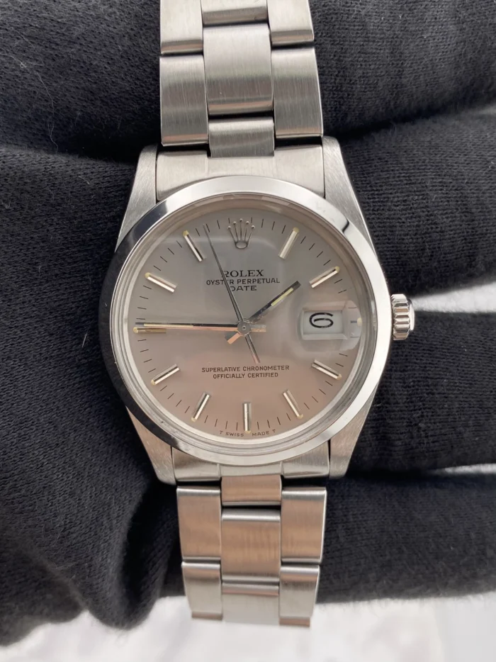 Rolex Oyster Perpetual Date Silver Stick Dial on Oyster Ref. 15000 - Image 2