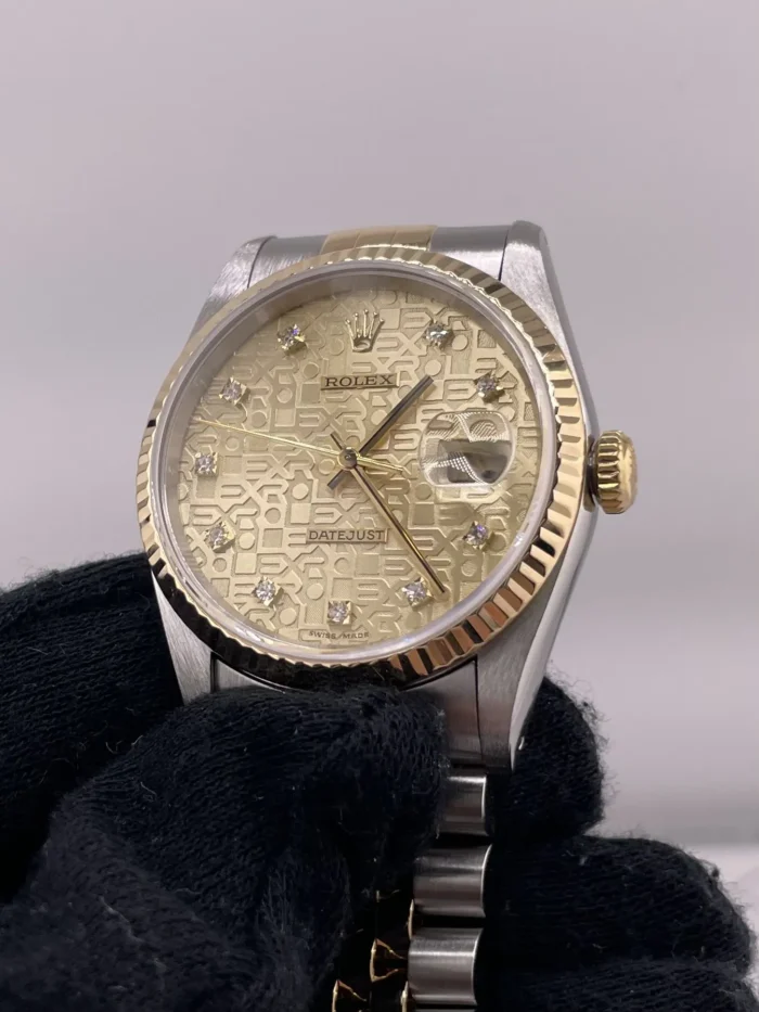Rolex Datejust Gold Anniversary Diamond Dial Dial on Jubilee Ref. 16233G with Papers 1994 - Image 3