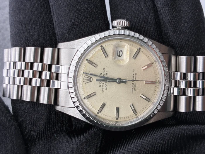 Rolex Datejust Silver Stick / Has Spots Dial on Jubilee Ref. 1603 - Image 1