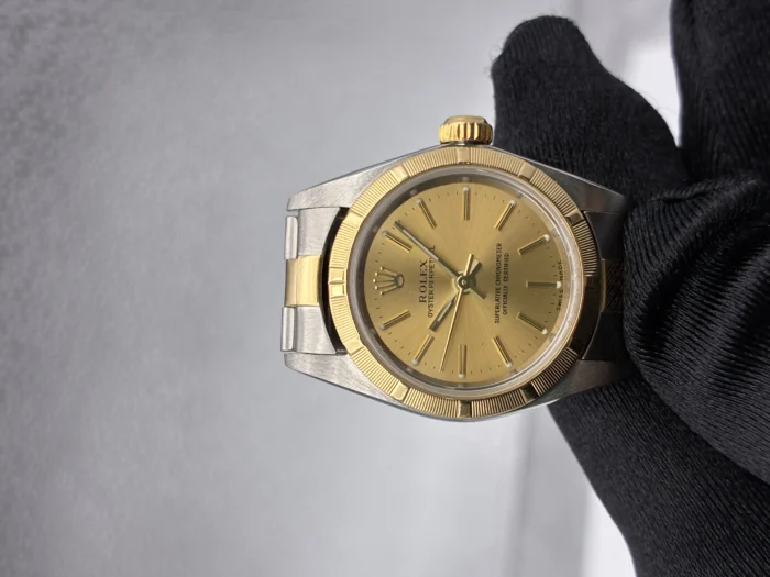 Rolex Oyster Perpetual Champagne Stick Dial on Oyster Bracelet Ref. 76233 - Image 2
