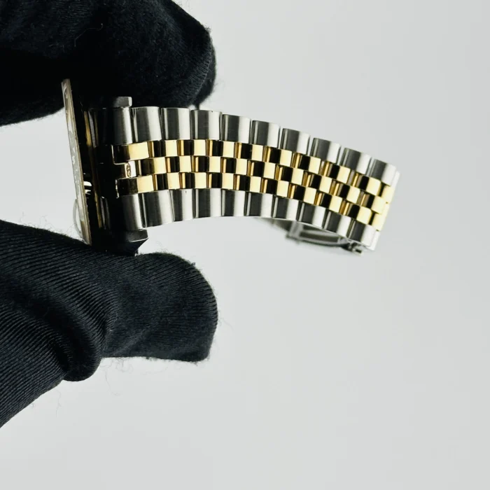 Rolex Datejust Champagne Diamond Factory Dial on D-Link Jubilee Bracelet Ref. 16233G - Image 5