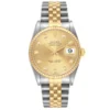 Rolex Datejust Champagne Diamond Factory Dial on D-Link Jubilee Bracelet Ref 16233G