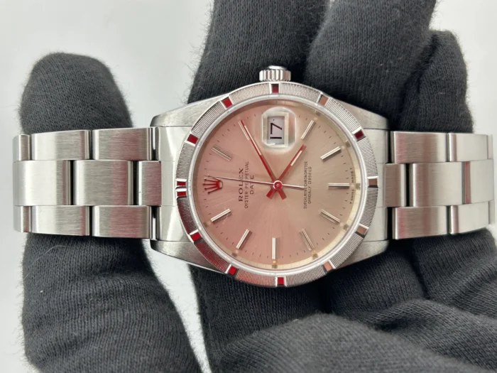 Rolex Oyster Perpetual Date Silver Stick Dial on Oyster Ref. 15210 - Image 2