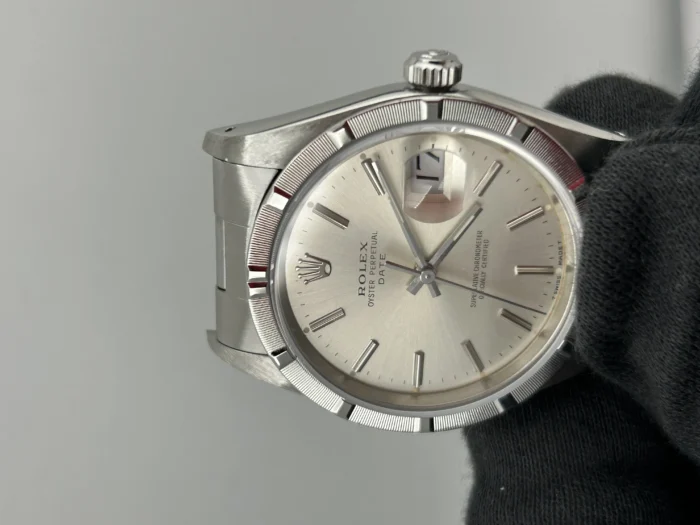 Rolex Oyster Perpetual Date Silver Stick Dial on Oyster Ref. 15210 - Image 3